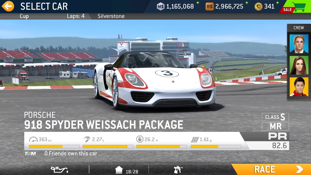 Real Racing 3 Porsche 918 Spyder Weissach Package - YouTube