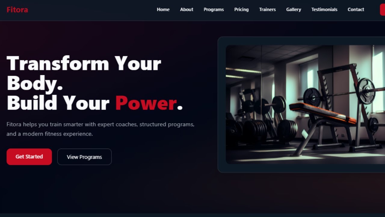Free Gym Website UI | HTML, CSS, JS & Tailwind CSS (Download Source ...