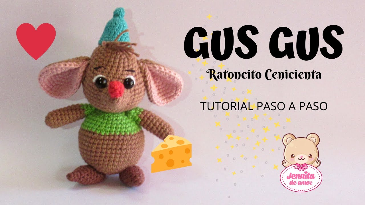 GUS GUS Ratoncito Cenicienta Amigurumi Tutorial paso a paso (Patrón en Descripción)