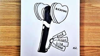 Blackpink Lightstick Drawing Easy Tutorial Army And Blink Drawing K-Pop Çizimi Kolay Karakalem