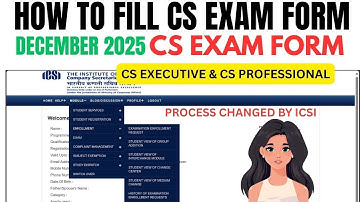 Live demo :- How to Fill CS Exam Form December 2025 | CS Executive & CS Professional Dec 2025 Exam 
