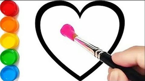 Rainbow Heart Glitter Coloring For Kids | Learn Shapes, Colors For Toddlers |