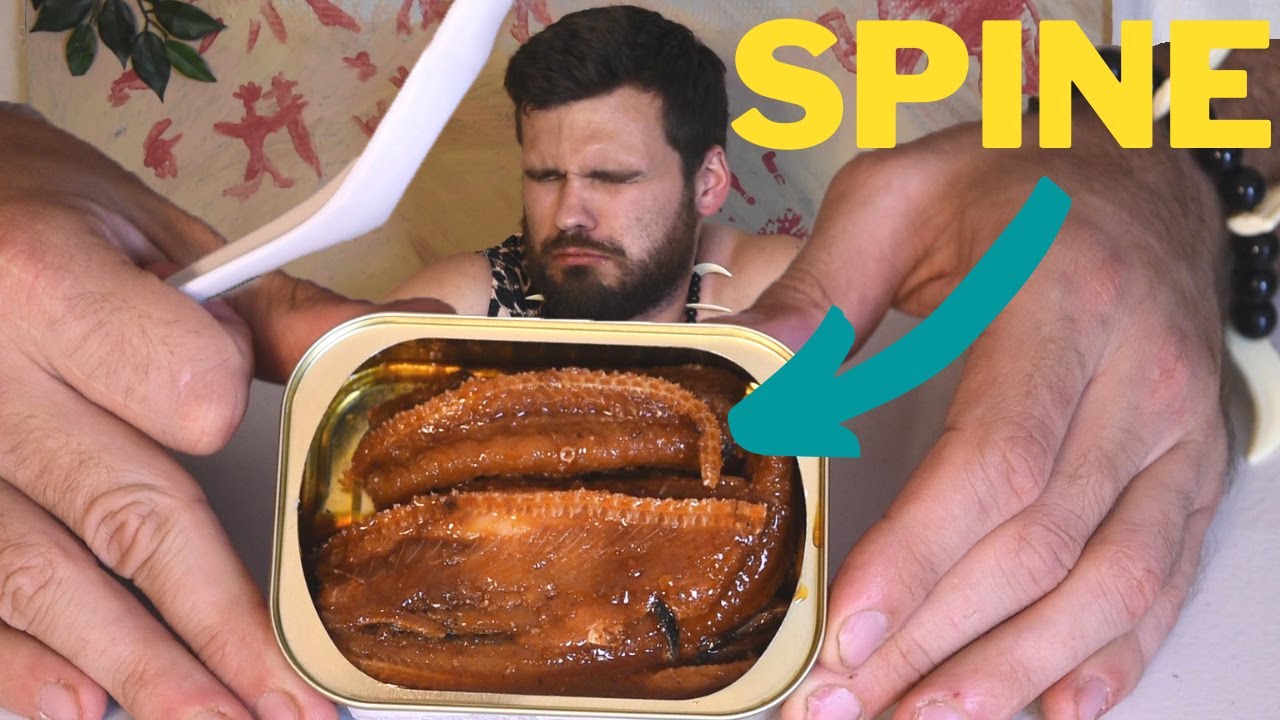 Eating Canned Spicy Chili Eels With Spines YouTube