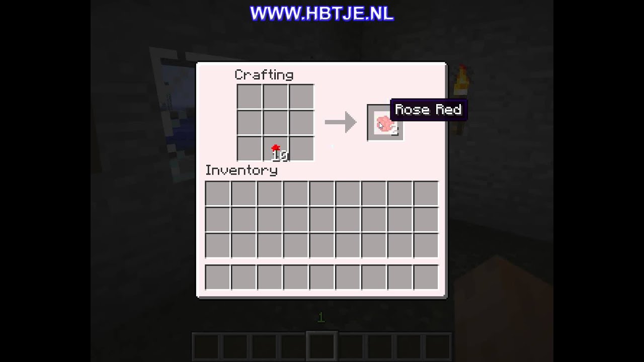How to create rose red dye in minecraft - YouTube
