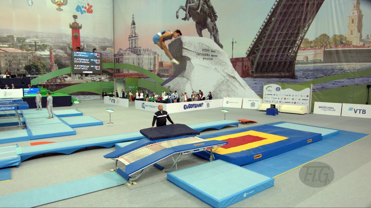 Youtube video: CURY Federico (ARG) - 2018 Trampoline Worlds, St. Petersburg (RUS) - Qualification Double Mini R2
