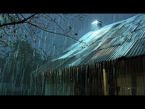 No Ads Rain Sounds for Sleeping - ASMR Tropical Tin Roof Rain for Deep Sleep and Quiet Nights