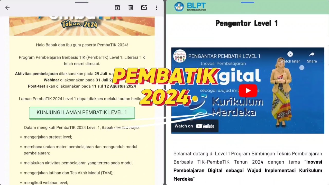 Pembatik 2024 Level 1 Mengerjakan Pretest - YouTube