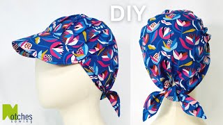 DIY Tie Back Cap  How to make a Pleated Hat with Brim