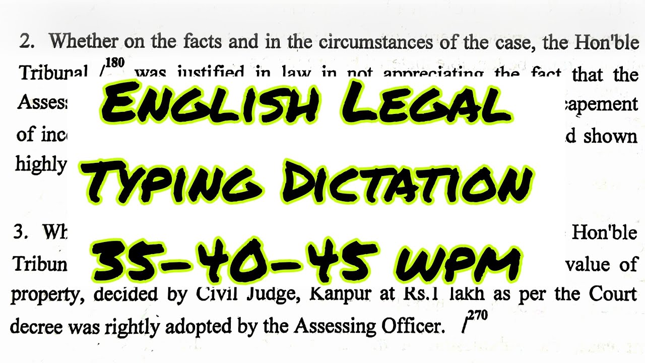 40-45 wpm | English Legal Typing Dictation | 2025 ‪@prettyshorthand‬