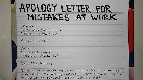How To Write An Apology Letter for Mistakes at Work Step by Step Guide | Writing Practices