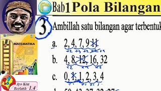 3. ambillah satu bilangan agar terbentuk suatu pola barisan a. 2, 4,
7, 9 11 b. 8, 12, 16, 32 c. 0, 1, 1,2, 3,4 d. 50, 43, 37, 32, 27 e. 5,
8,...