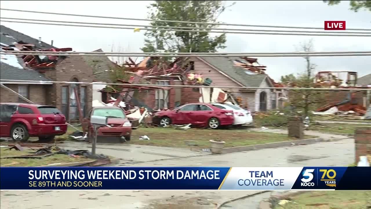 Surveying storm damage in southeast Oklahoma City - YouTube