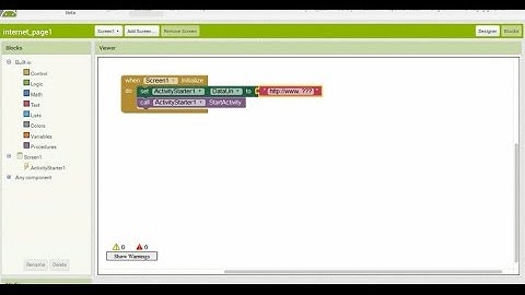 app inventor .....  activity starter  - action ..... internet page