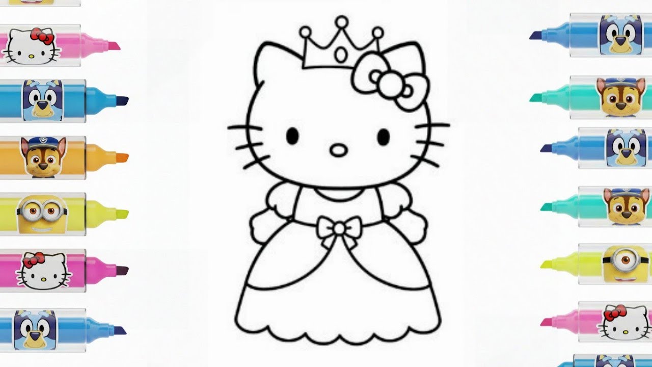 Hello Kitty Cartoon Drawing | Step by Step for Kids