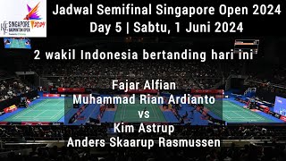 Jadwal Semifinal Singapore Open 2024 | 2 wakil Indonesia bertanding hari ini