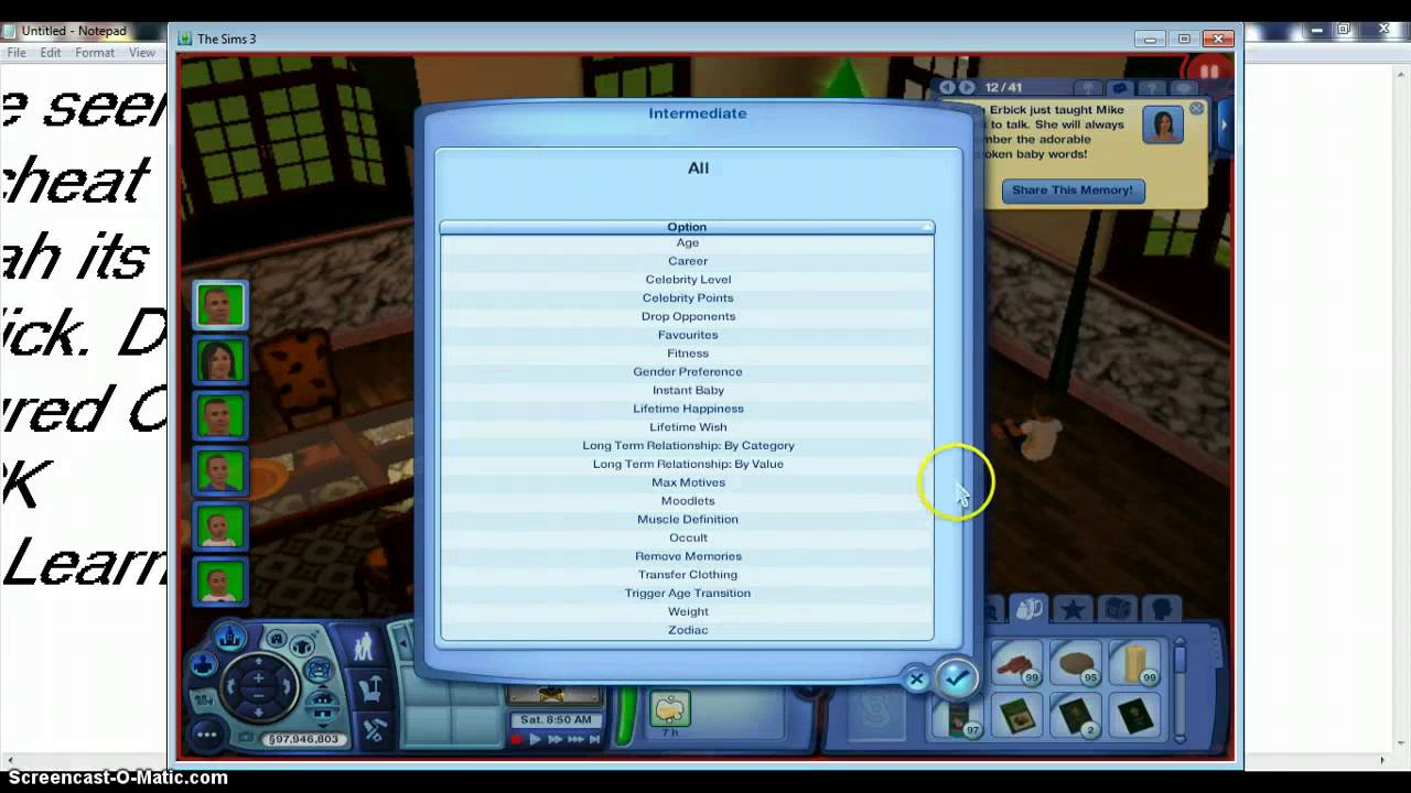 Sims 3 - Lifetime Happiness Cheat! 