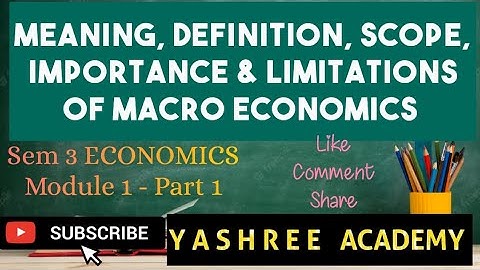 MEANING,DEFINITION, SCOPE, IMPORTANCE & LIMITATIONS OF MACRO ECONOMICS- SEM 3 -  ECONOMICS- MODULE 1