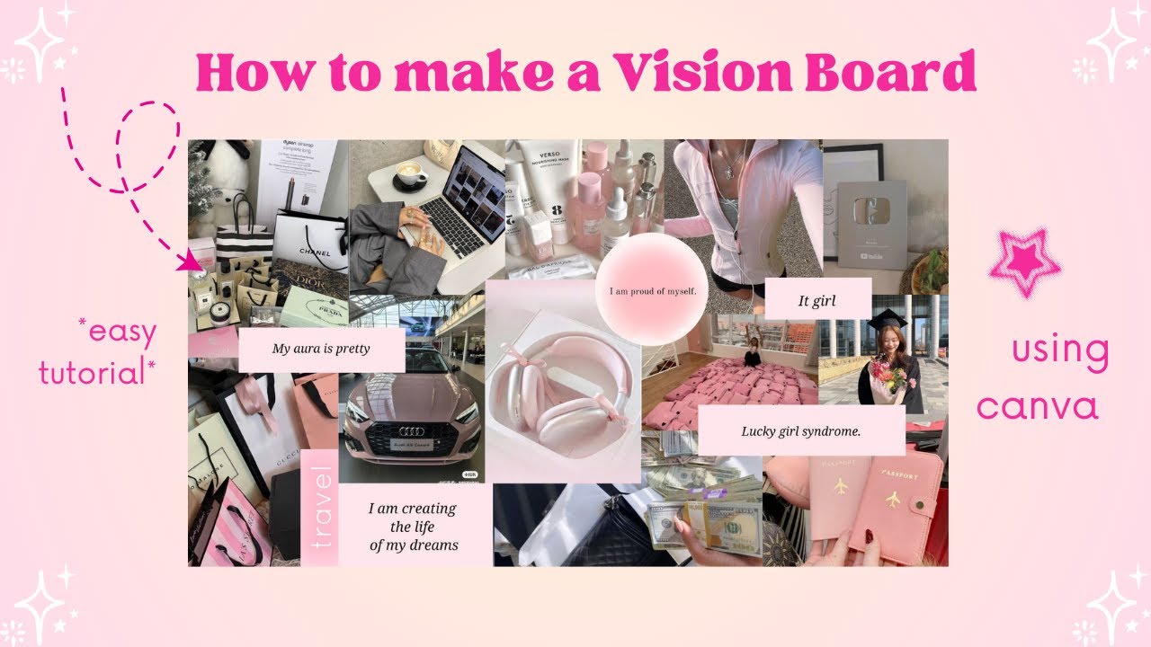 How to make a digital vision board in Canva 🎀🩷| Easy Tutorial - YouTube