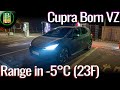 Cupra Born VZ (79kWh) - 130 km/h (81mph) range test in the winter