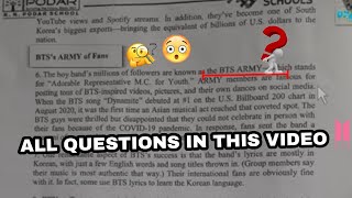 BTS gets mentioned in CBSE class 9 exam papers(all questions in this videos🤗). screenshot 4