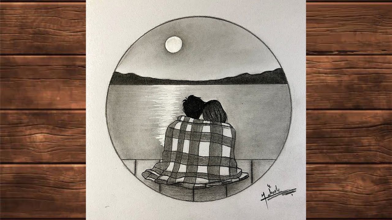 Как нарисовать милую пару — эскиз карандашом | Урок рисования пары | Простое рисование | Рисование