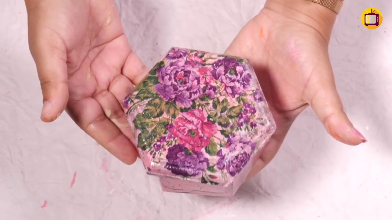 Decoupage A Box With Crackle Effect YouTube