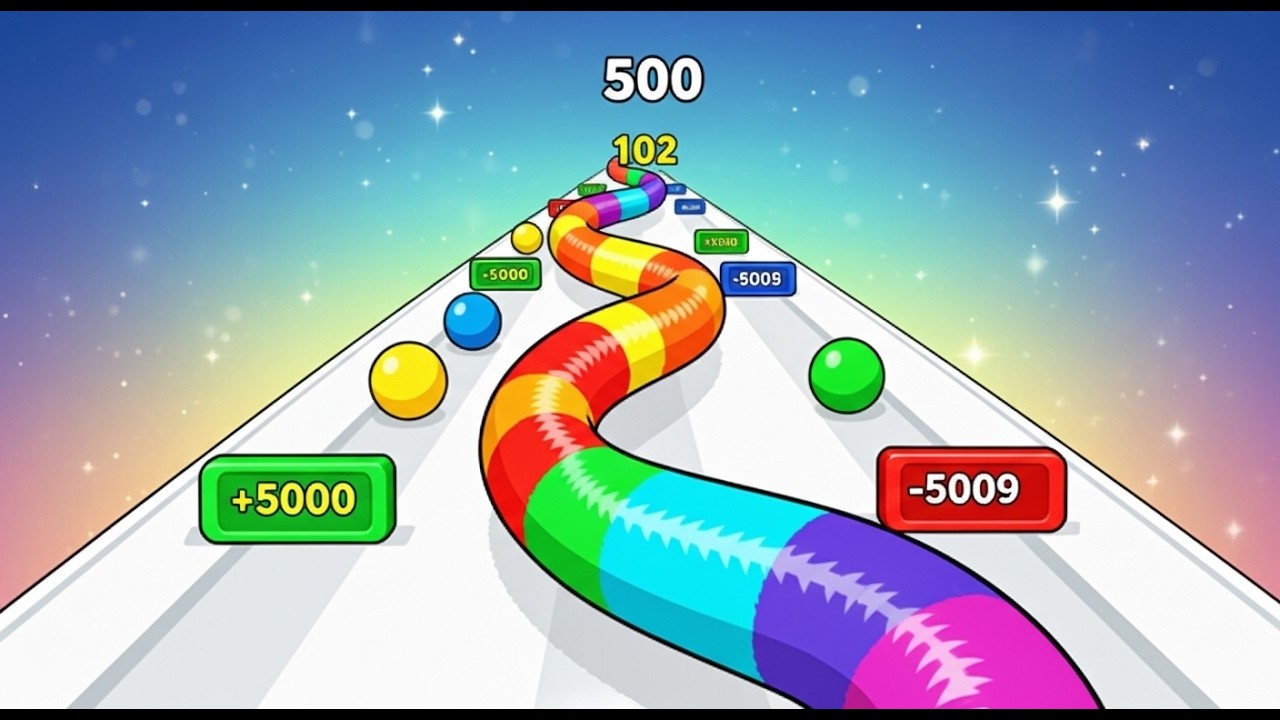 BIG WORM RUN🍬🐛🐛 GUMMY WORM GO! Top Android Game! Max Level 63-70 4K