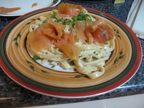 Fettucini Alfredo w/Smoked Salmon - My Way