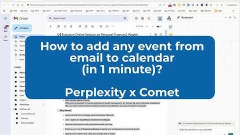 How to Instantly Add Events from Email to Calendar in 1 Minute! Perplexity x Comet Guide