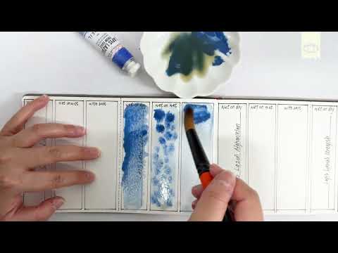 Lpais Lazuli from Chile Handmade Genuine Mineral Watercolor Swatching | L'oeil