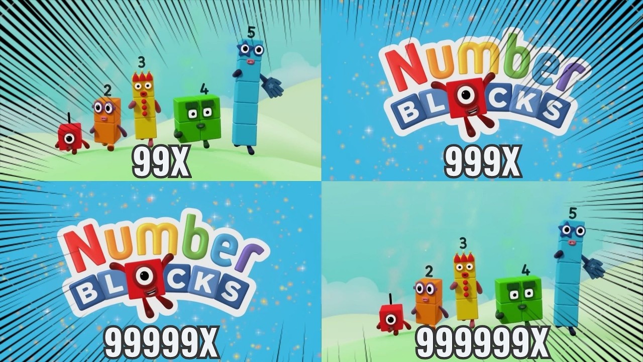 Numberblocks Intro Getting 999999X Speed - YouTube