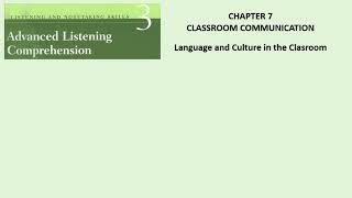 Chapter 7   Classroom Communication   Language and Culture in the Classroom