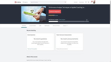 Online Performance Analysis Course - Overview of the platform