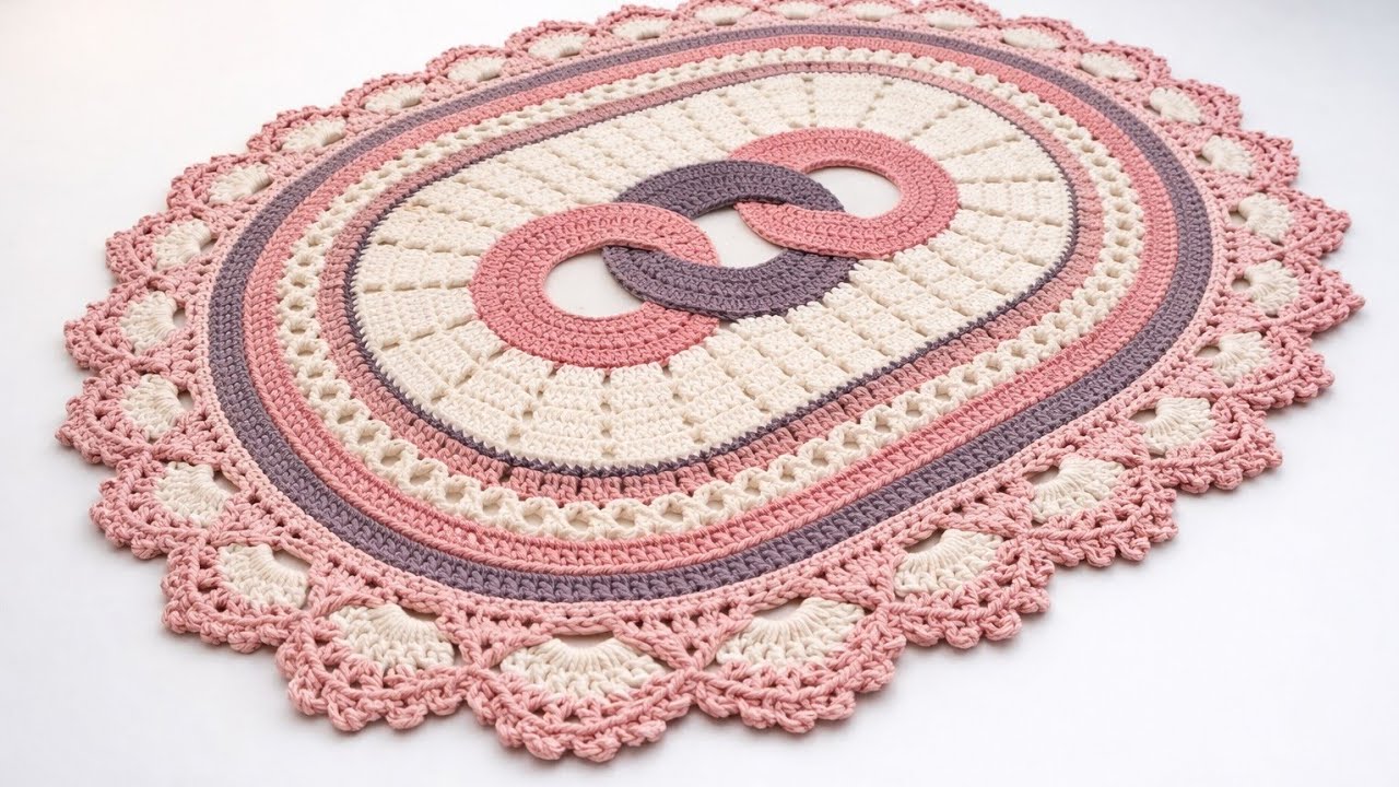 TAPETE DE CROCHÊ OVAL ENTRELAÇOS | PASSO A PASSO COMPLETO DO INÍCIO AO FIM #crochet #samilacroche 
