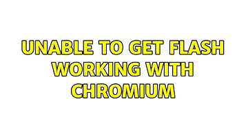 Unable to get flash working with Chromium
