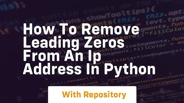 How to remove leading zeros from an ip address in python