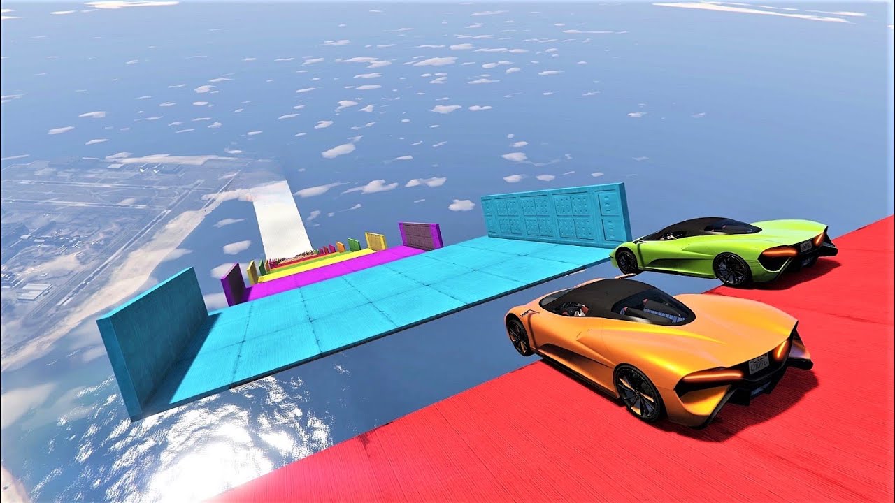 Pure Adrenaline Mega Ramp Speed Race - GTA 5 Online - YouTube