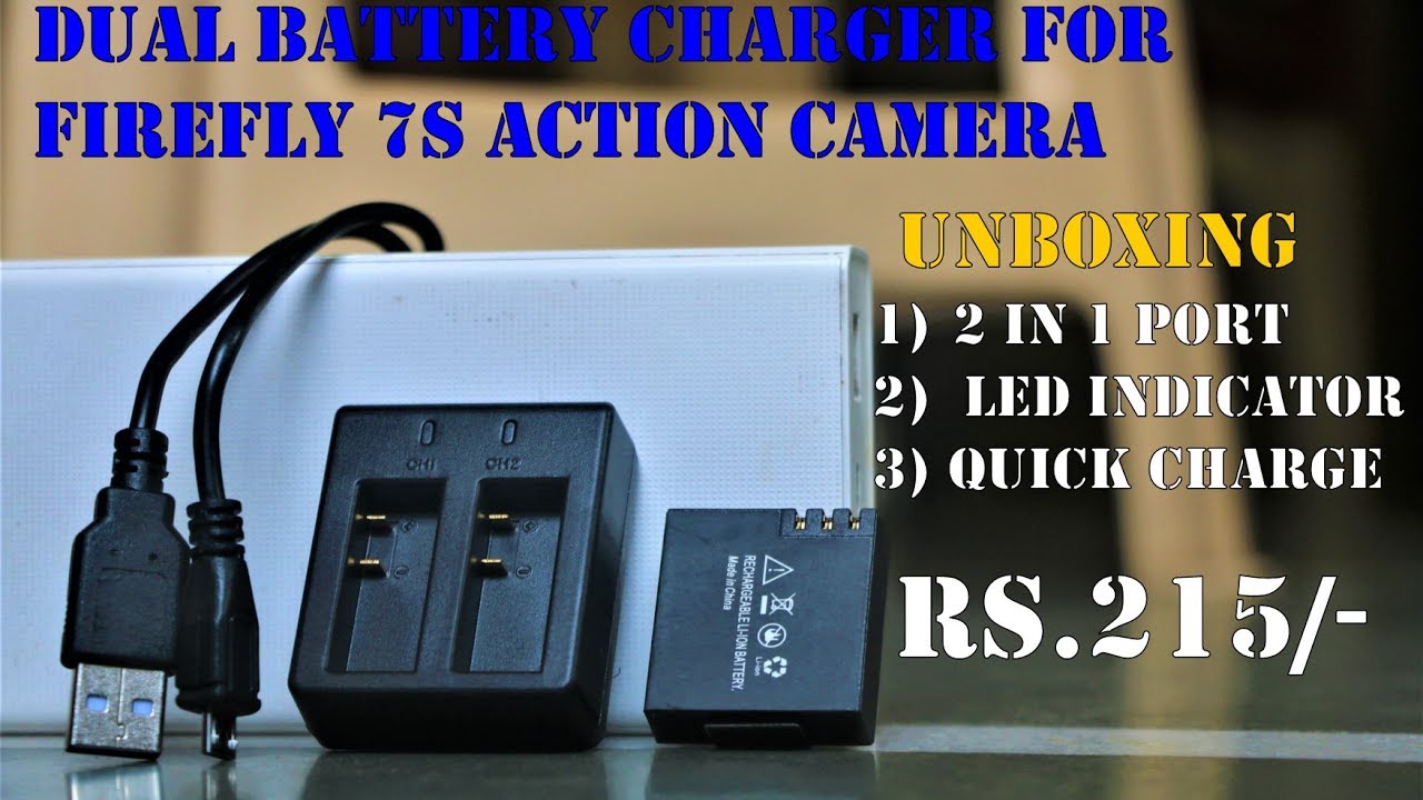 Dual Battery Charger for Firefly 7S Action Camera | How to Use | Gearbest