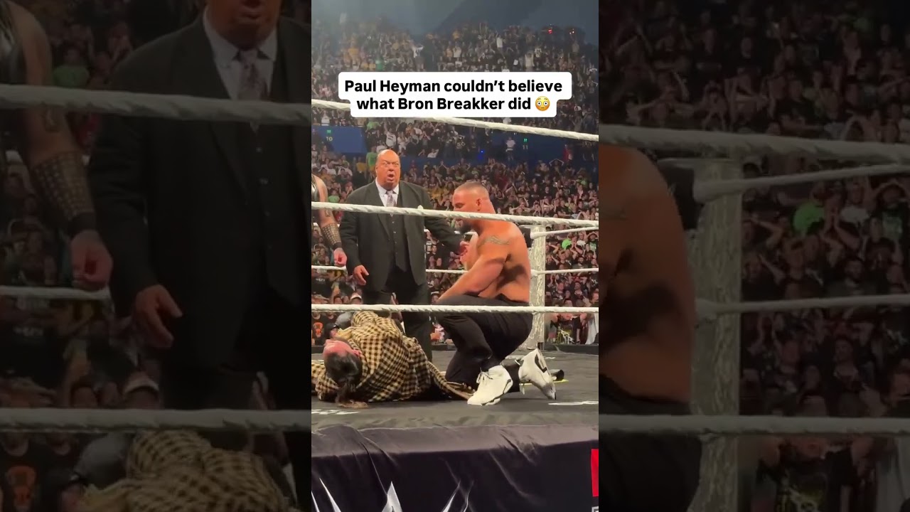 Paul Heyman’s reaction after Bron Breakker turned on Seth Rollins 😳.