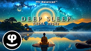 285Hz Deep Sleep | 11-Hour Theta Binaural Beats with Zen Flute | Black Screen