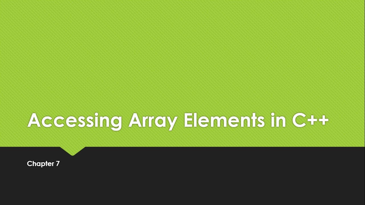 C++ Tutorials-7.2-Accessing Array Elements - YouTube