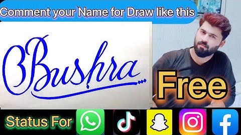 Bushra Name Signature Calligraphy Status | How to Cursive write with cut Marker #bushra @bushra