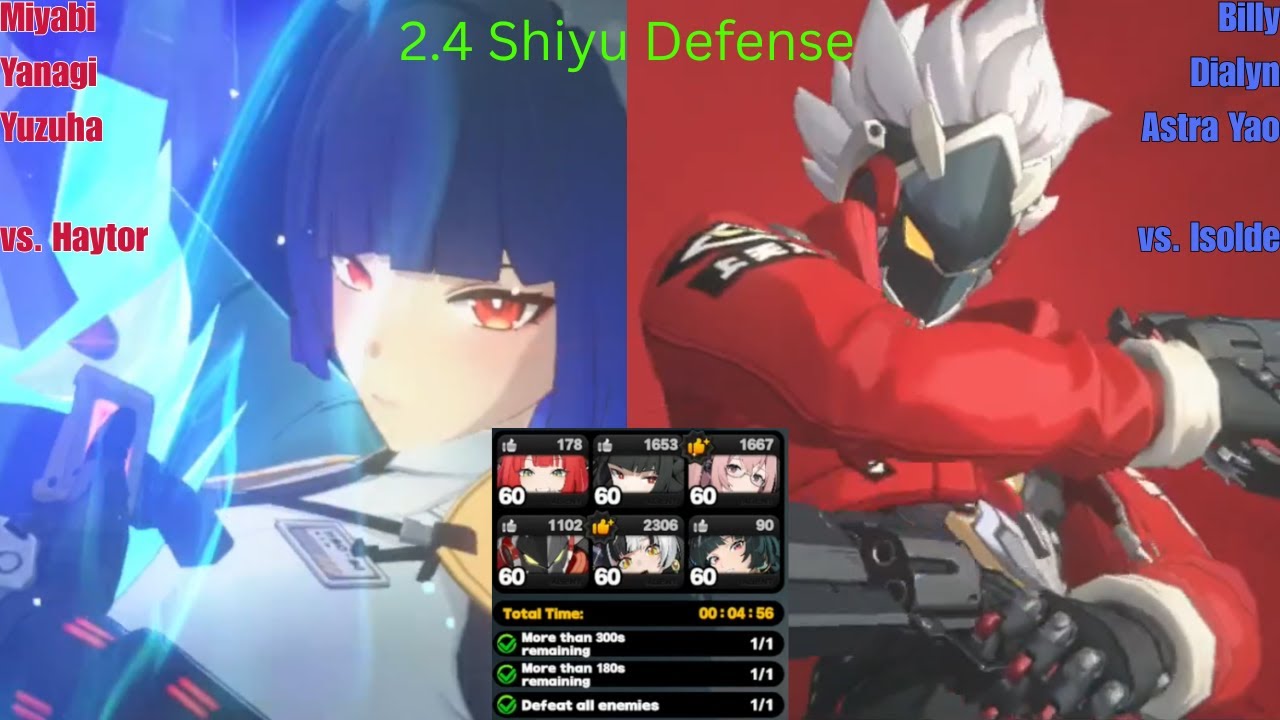 Ver. 2.4: Shiyu Defense Node 7 Run - Miyabi Team + Billy Team vs. Haytor/Isolde