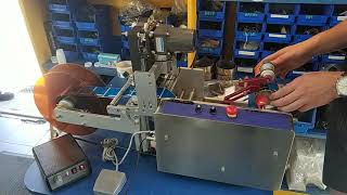 Video: Etykieciarka półautomatyczna TA-180 z numeratorem do słoików butelek świec LINIA SZYCIA