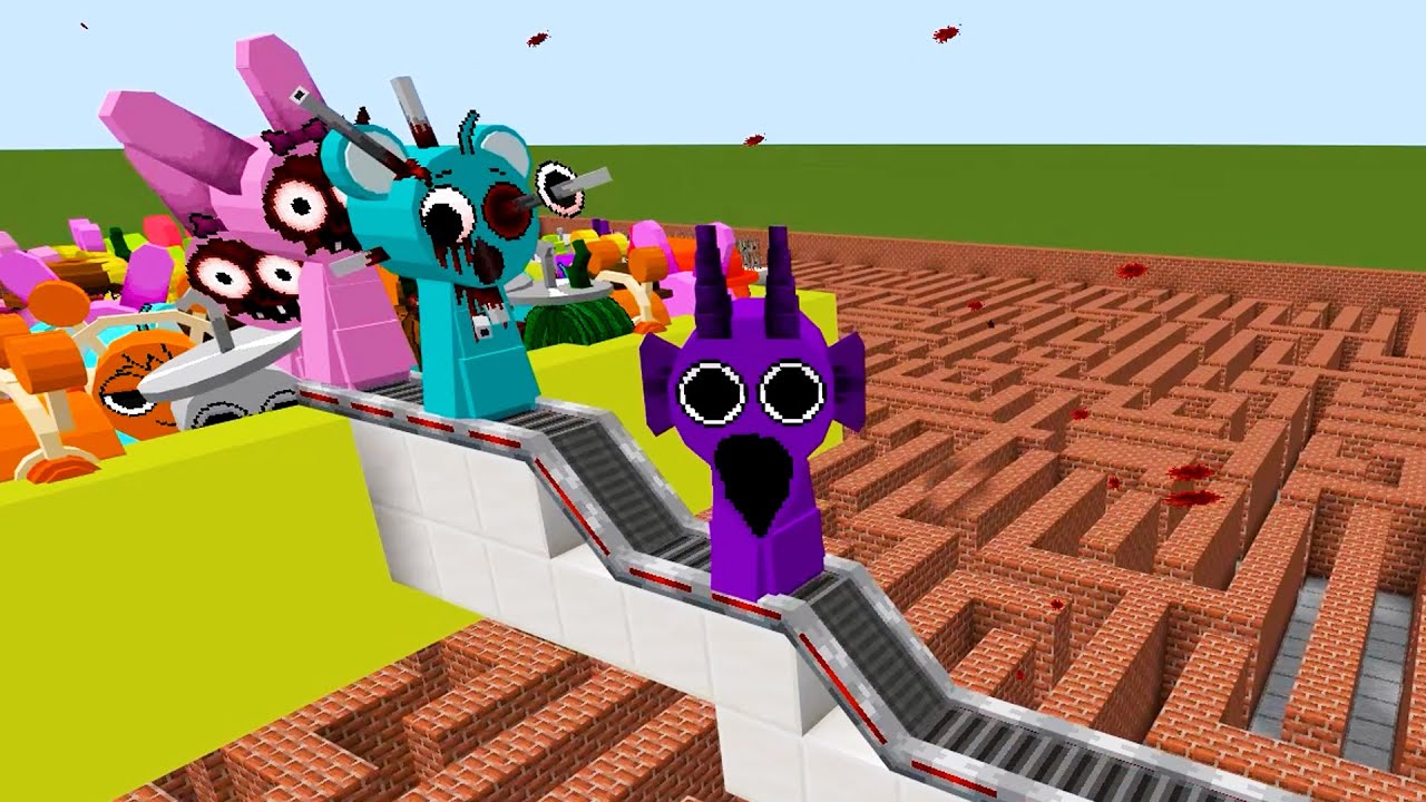 Sprunki VS Horor Sprunki Phase 8 in Maze Map! Minecraft Bedrock PE/ #26 #sprunki