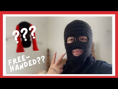 Free-Hand a Balaclava with Me! | Crochet with Me | Crochet Studio Vlog