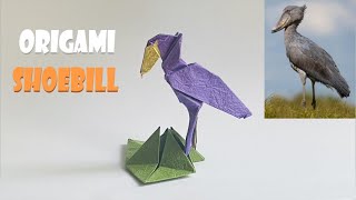 How to make Origami shoebill, step by step tutorial