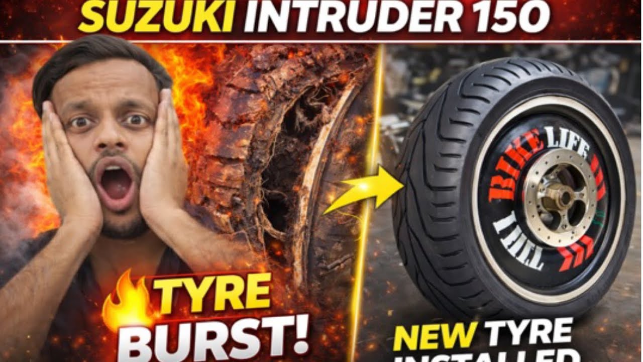 suzuki Intruder 150 Tyre Burst! 🔥😱 | MRF 140/60 R17 Radial Installed And Replacement Coat |😊