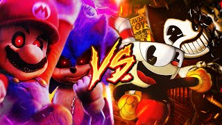 BENDY &amp; CUPHEAD VS. SONIC.EXE &amp; DARK MARIO RAP | BATALLA DE RAP | YKATO &amp; HEX ARCANA