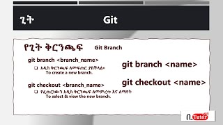 Git & GitHub - Part 19: git branch create & checkout (Amharic Lang.)
